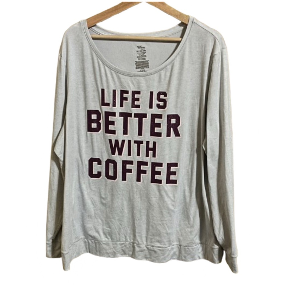 Secret Treasures Life Is Better With Coffee Pajama Top Size 2X (18W-20W)